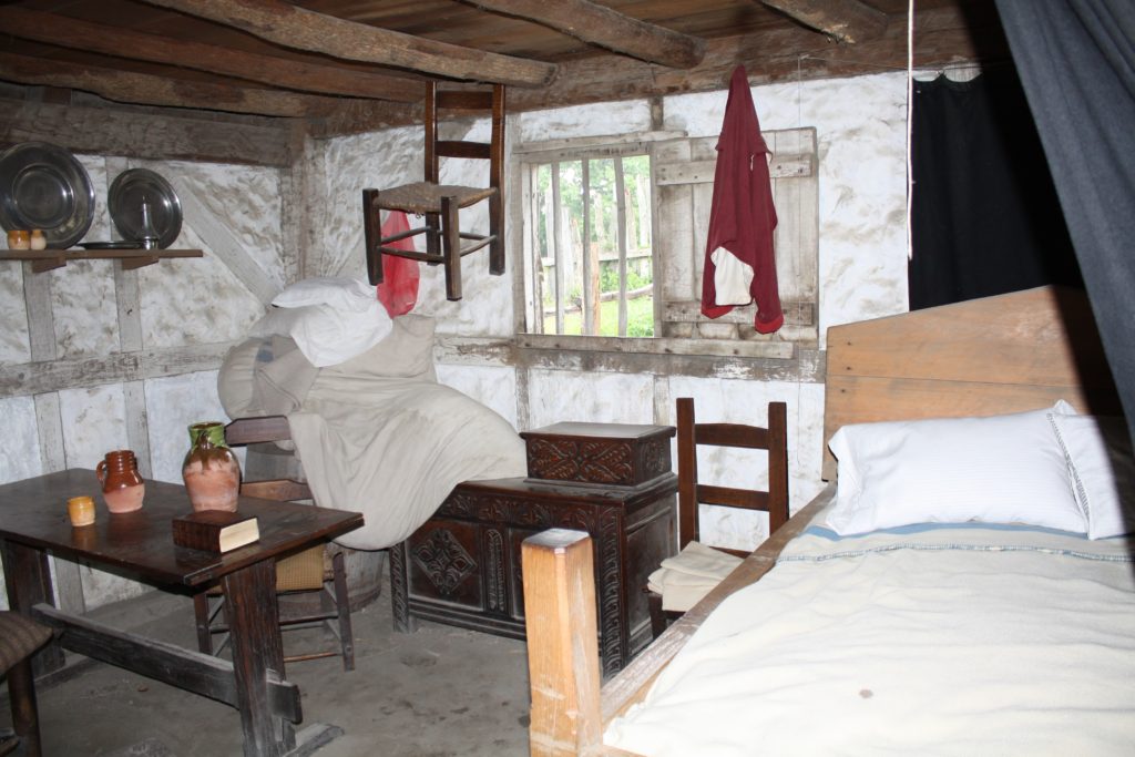 Interior of a replica Puritan cottage