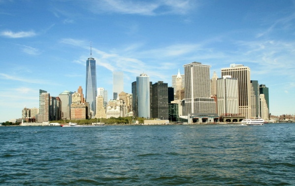 Southern tip of Manhattan from the harbour